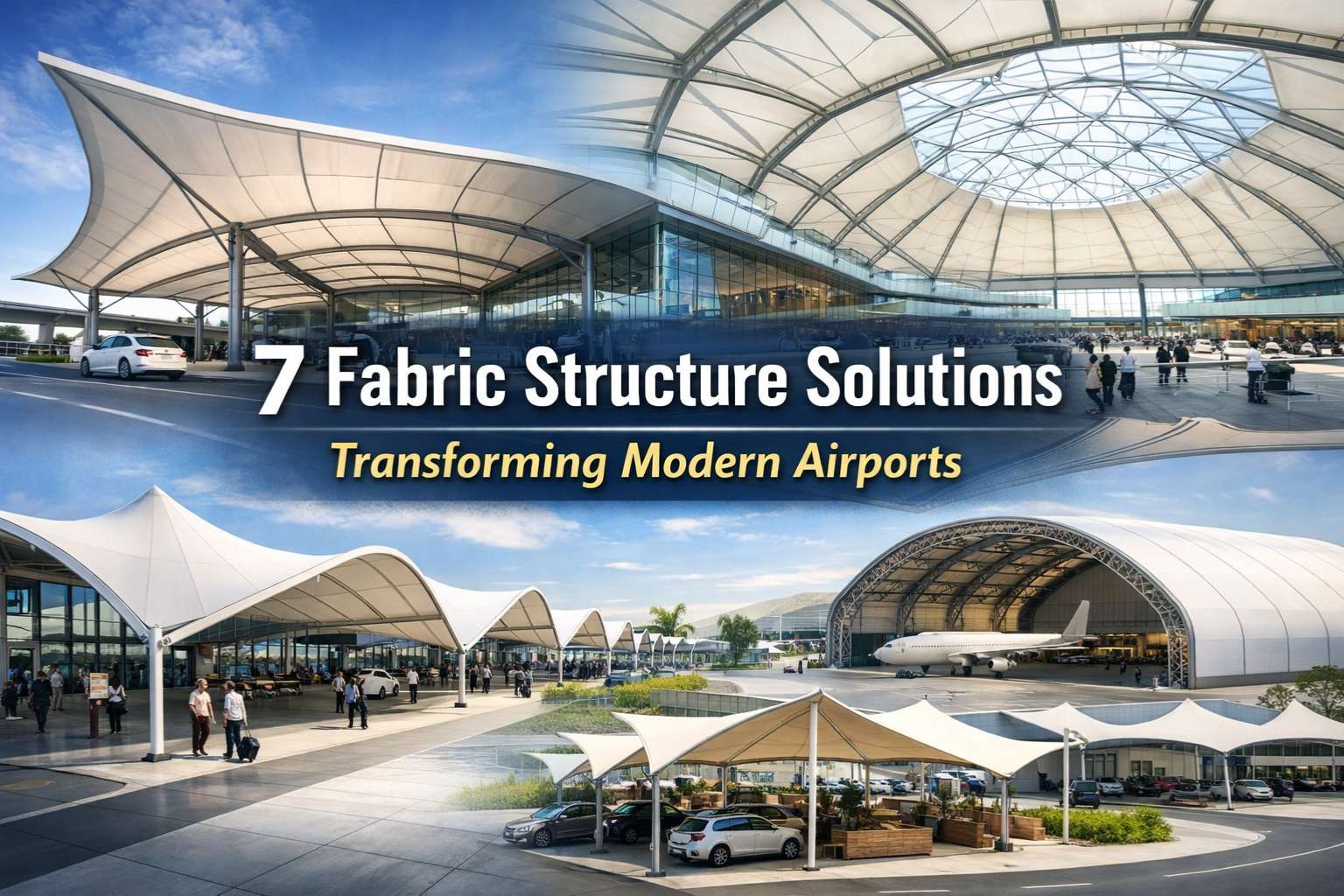Tensile fabric structures for airports